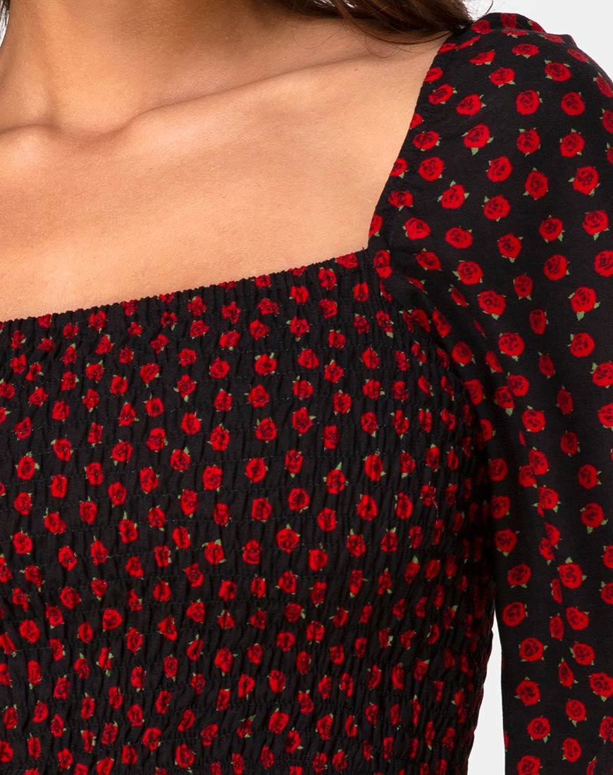 Image de Elina Top in Dotty Rose Black