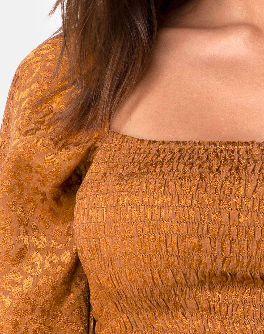 Image de Elina Top in Satin Cheetah Gold