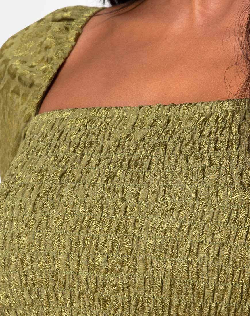 Image de Elina Top in Satin Cheetah Khaki