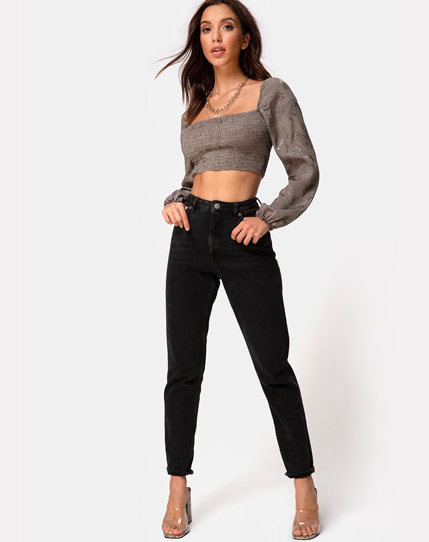 Image de Elina Top en Satin Rose Silver Grey