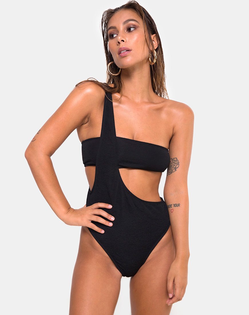 Image de Elkin Maillot de bain en noir texturé