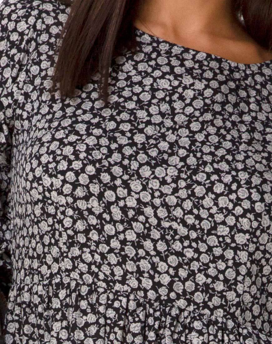 Image de la robe Ellery en Ditsy Rose Noir