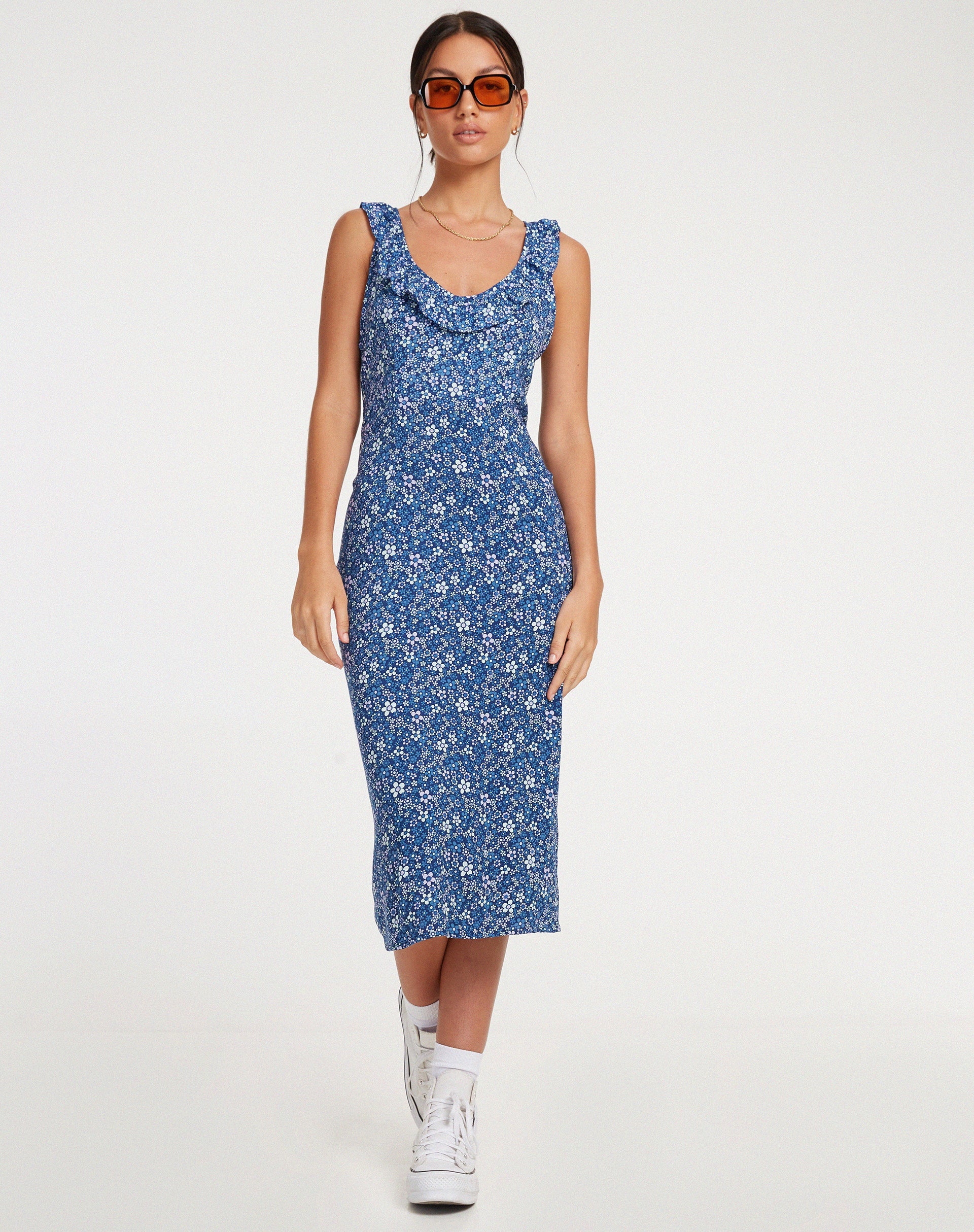 Image de Elleta Midi Dress in Retro Floral Blue