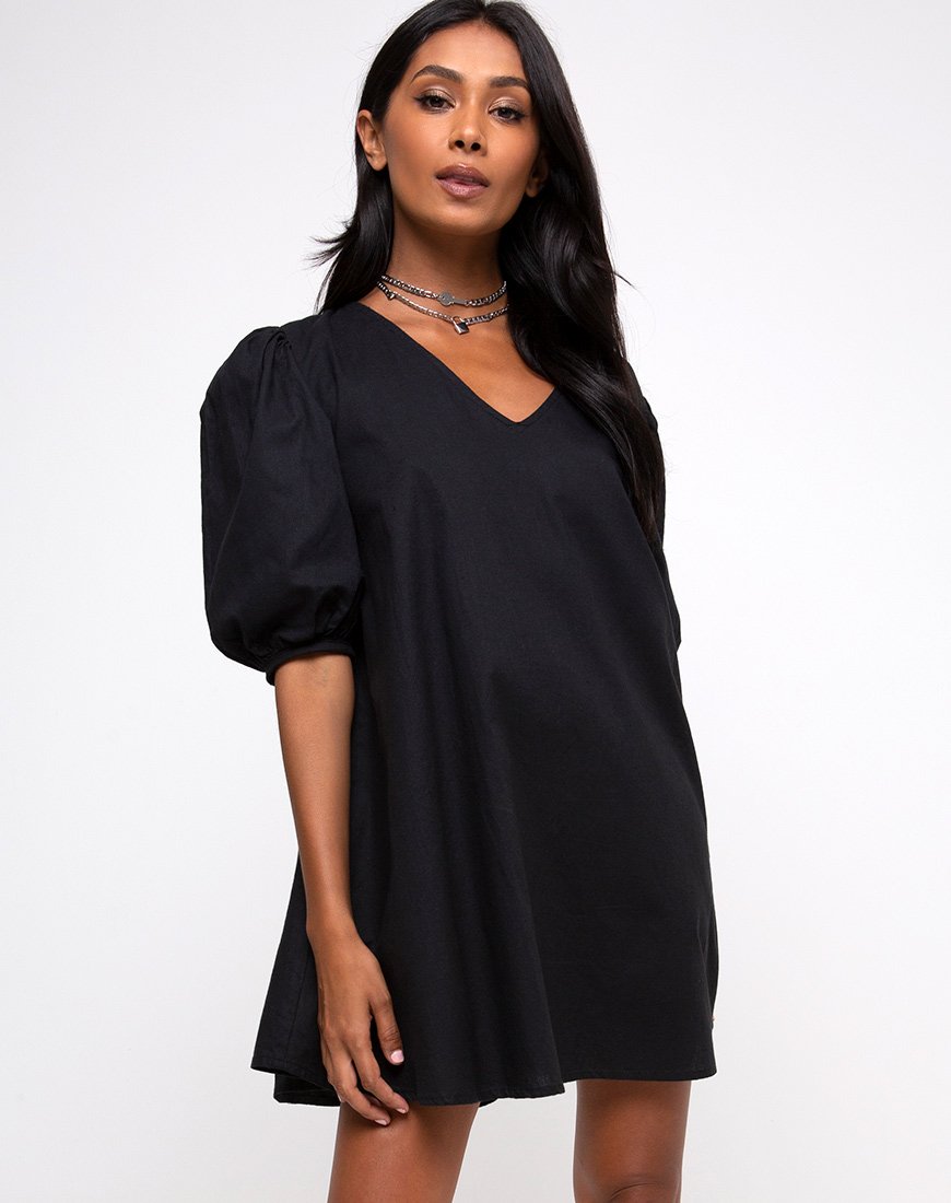 Image de la robe nuisette Elna en noir