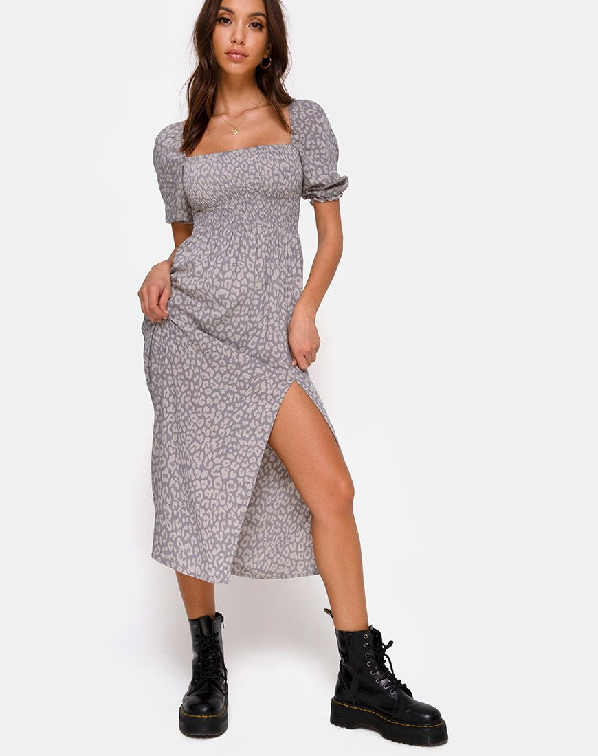 Image de Eloya Midi Dress in Leopard Daze Grey