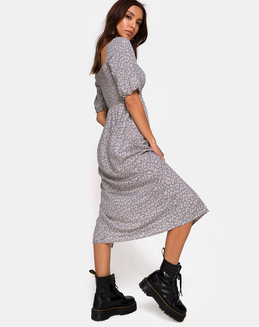 Image de Eloya Midi Dress in Leopard Daze Grey
