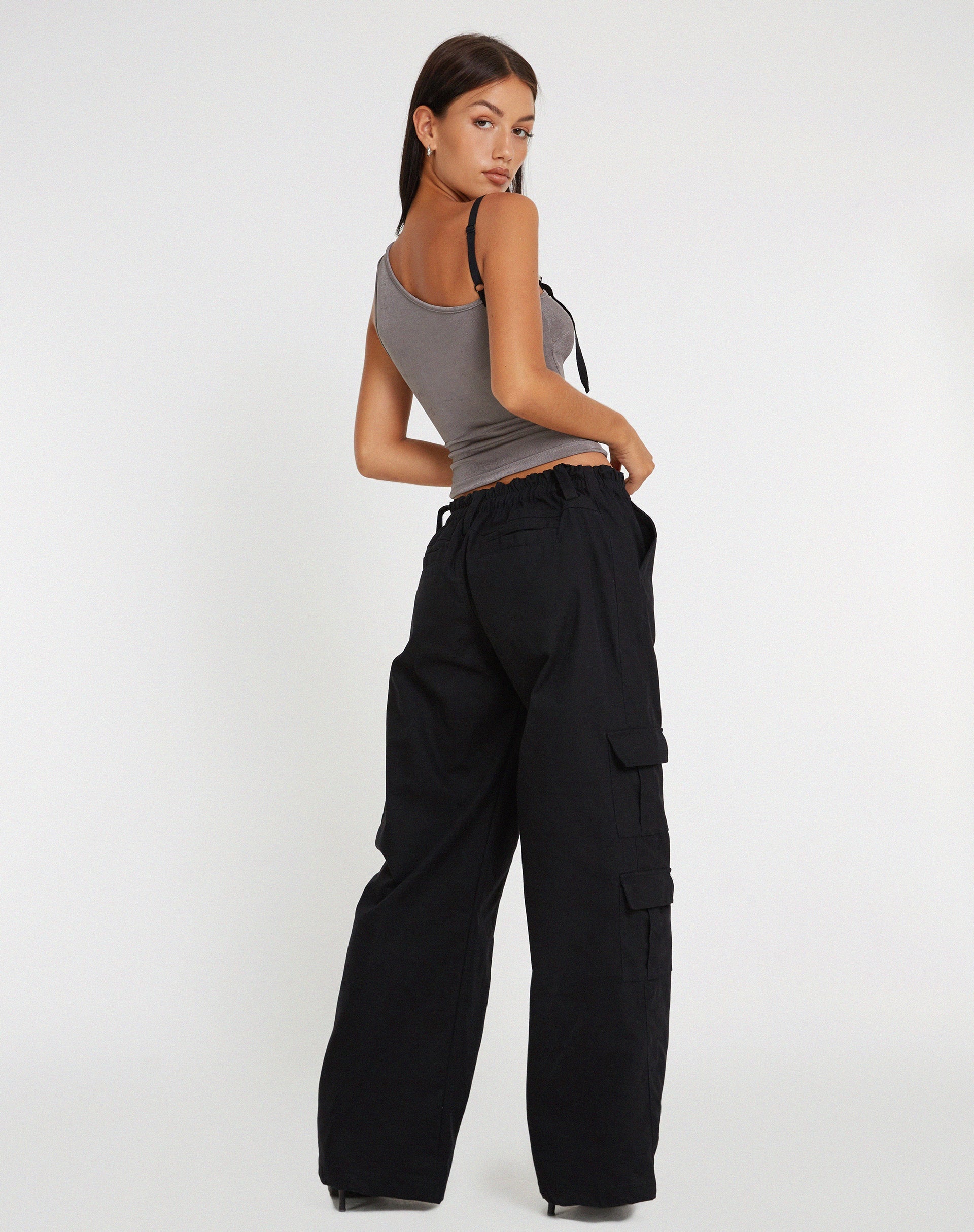 Image de Eltica One Shoulder Crop Top in Grey