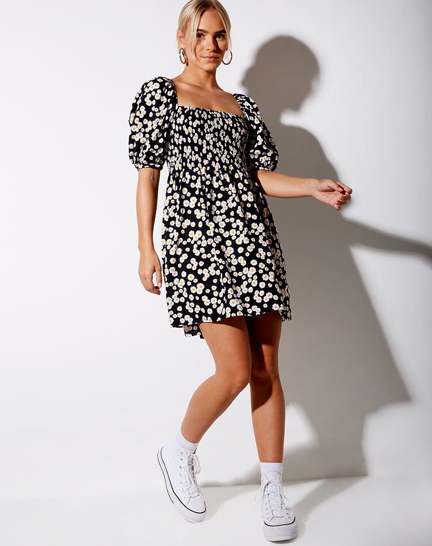 Image de Eltra Babydoll Dress in Mini Daisy Black