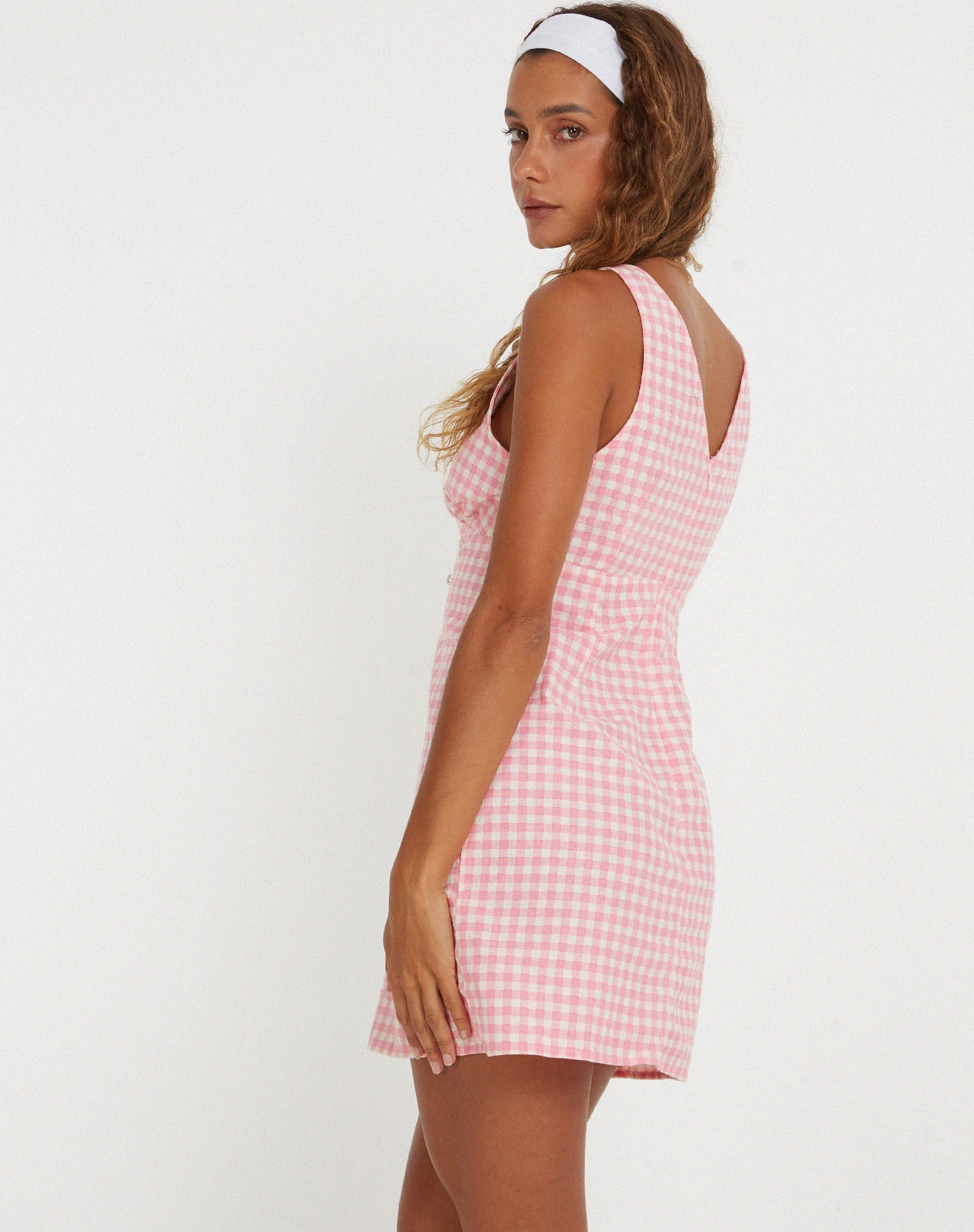 Image de Mini robe Eluned en vichy rose