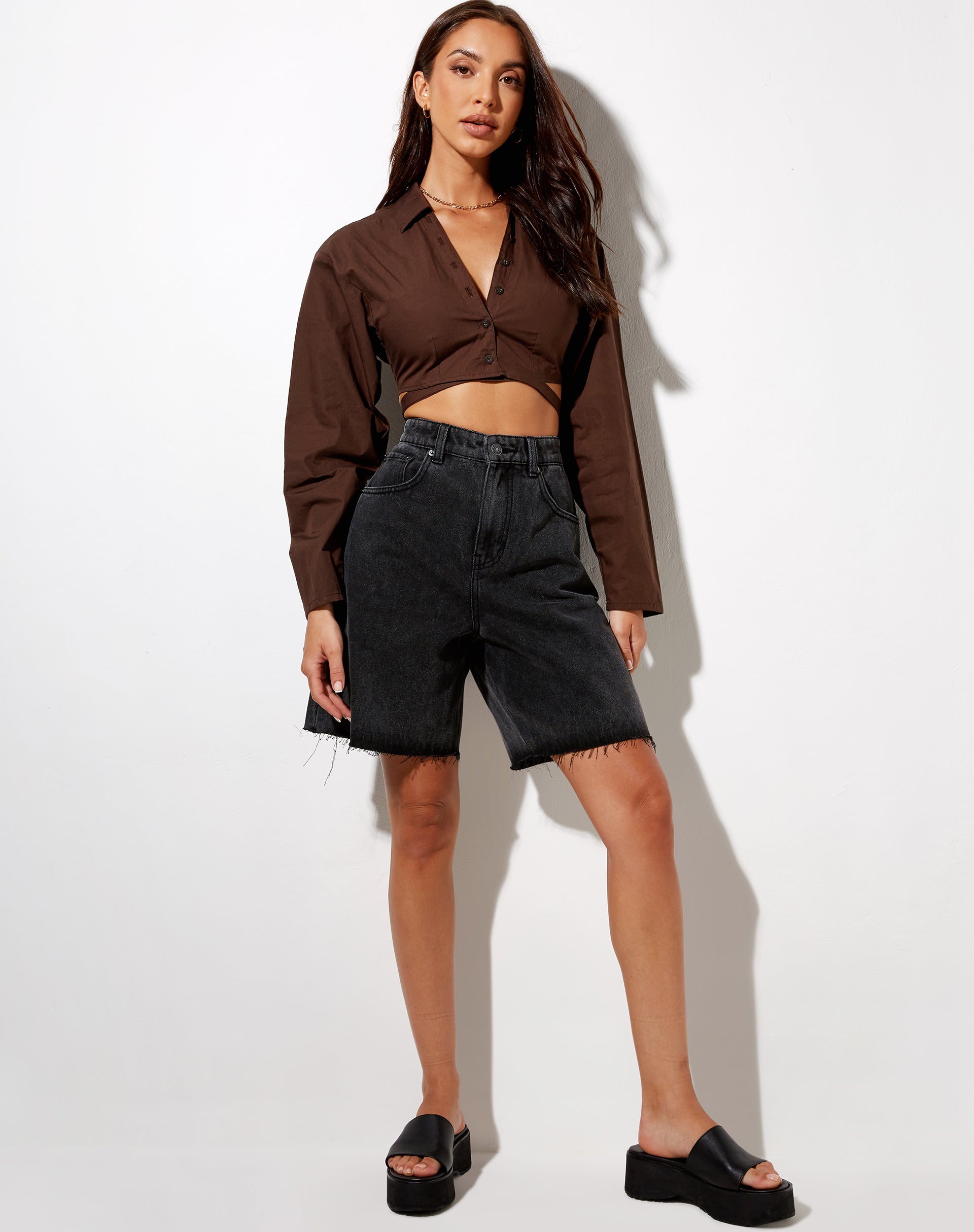 Image de Elyse Crop Top in Deep Mahogany