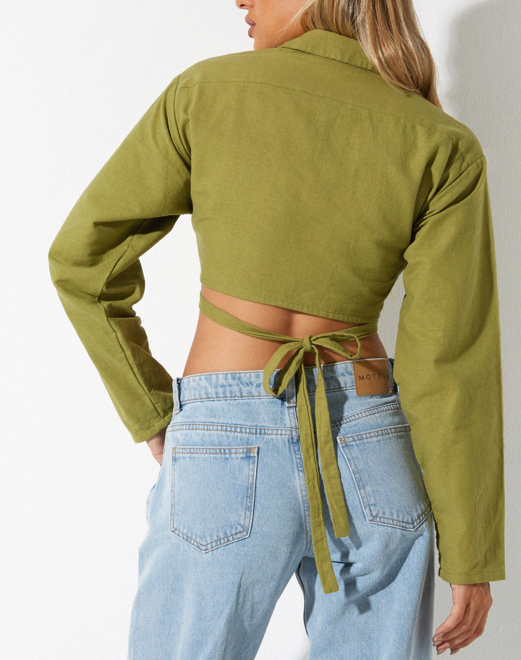 Elyse Crop Top, lin Rami Green