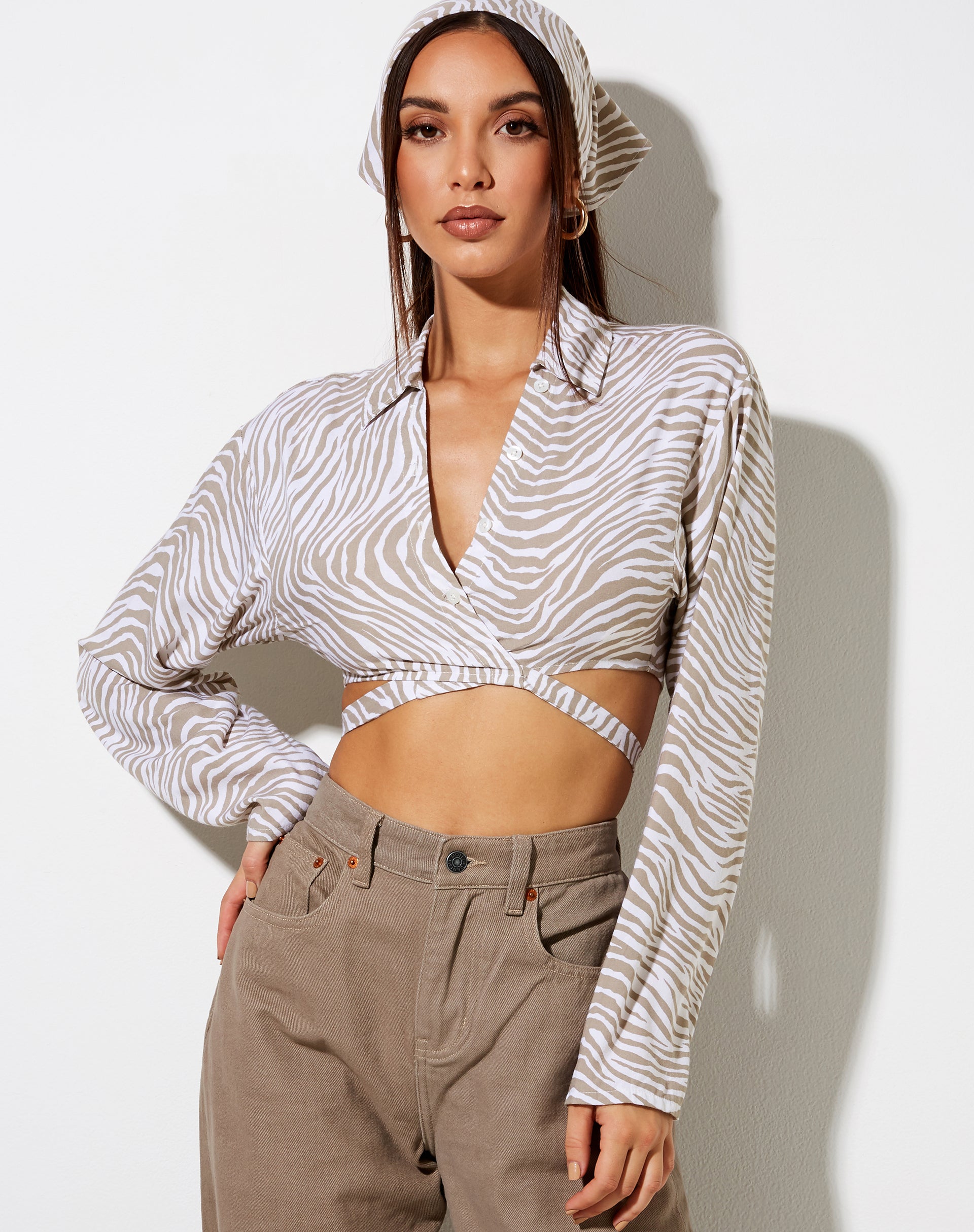 Image de Elyse Crop Top in Tonal Zebra