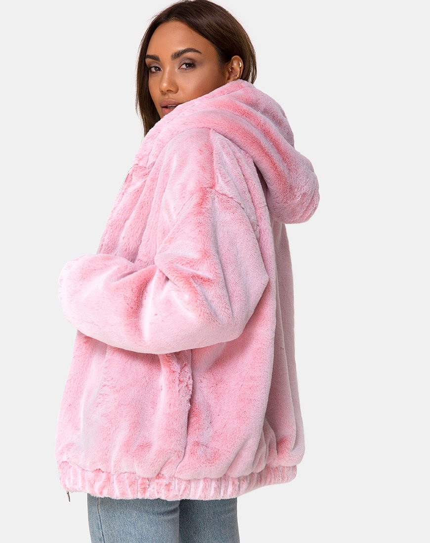 Veste Emerson en fausse fourrure rose