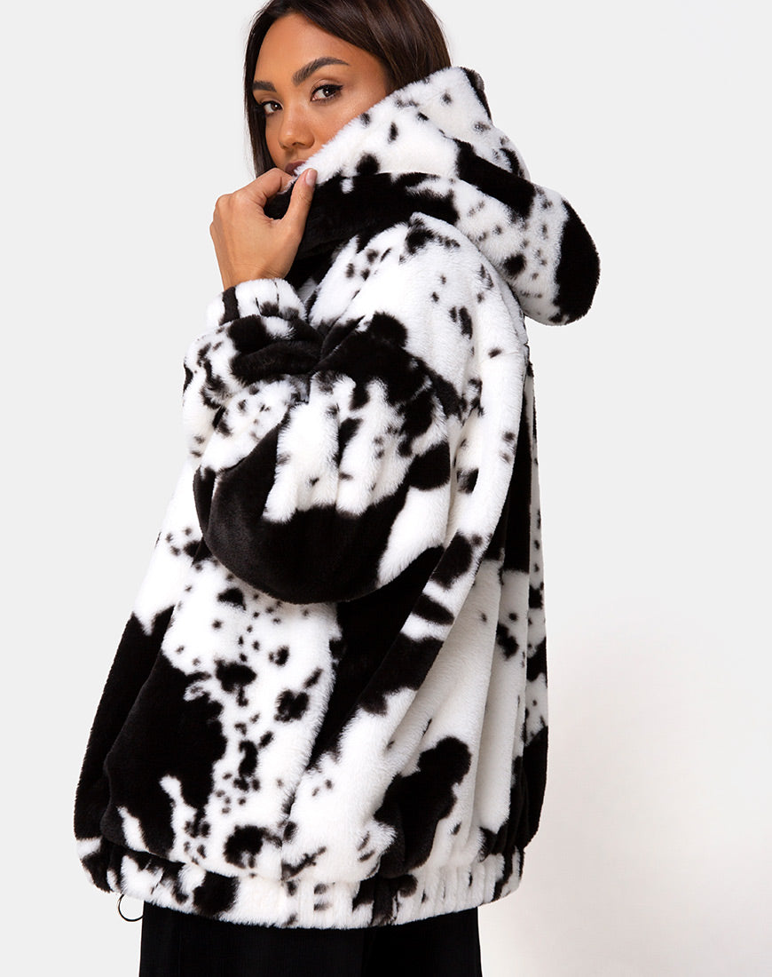 Image de la veste Emerson en peau de vache noir et blanc