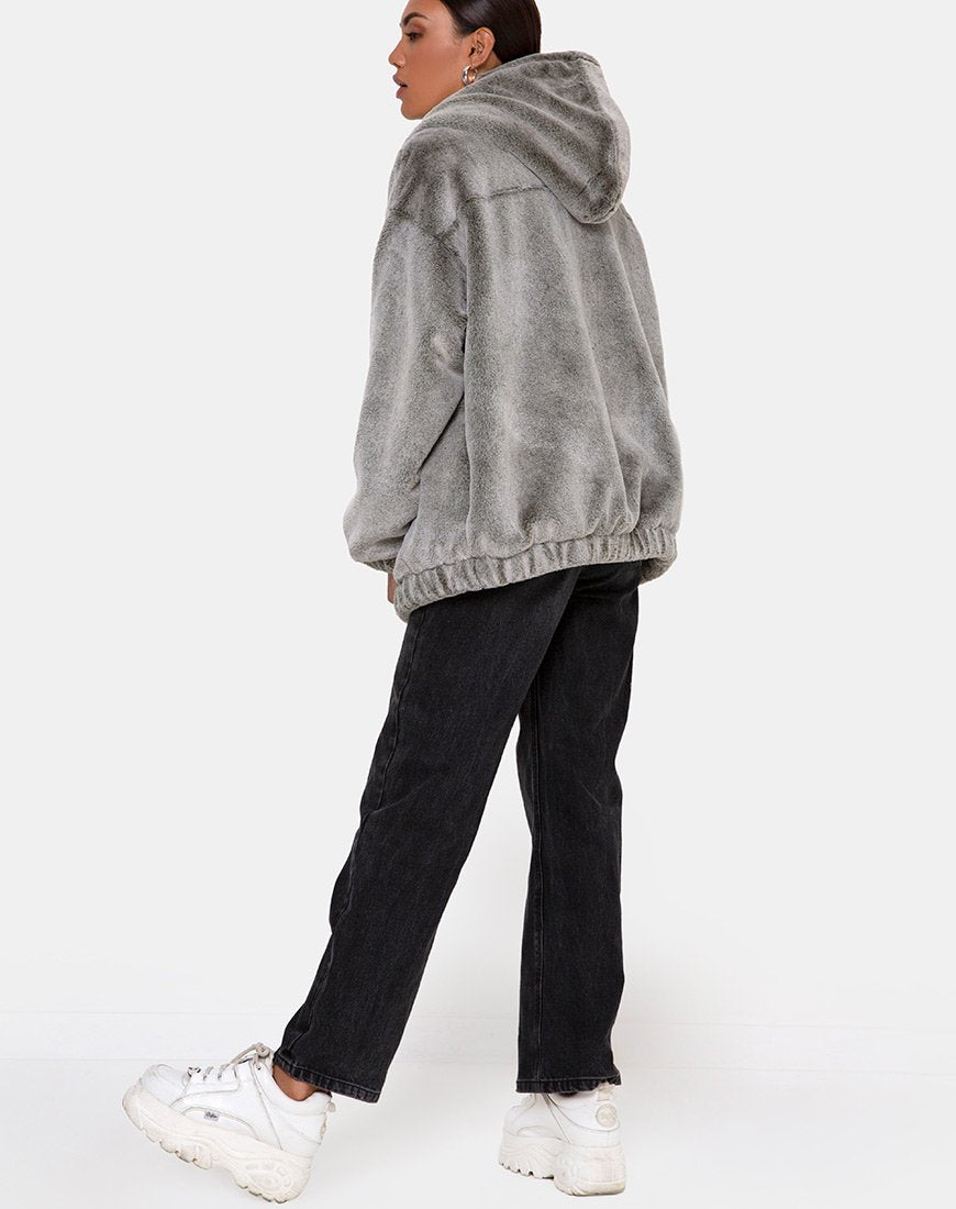 Image de la veste Emerson en fausse fourrure grise