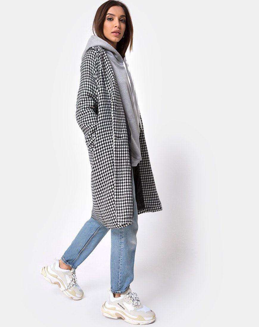 Image du manteau Ernest à carreaux pied-de-poule noir et blanc
