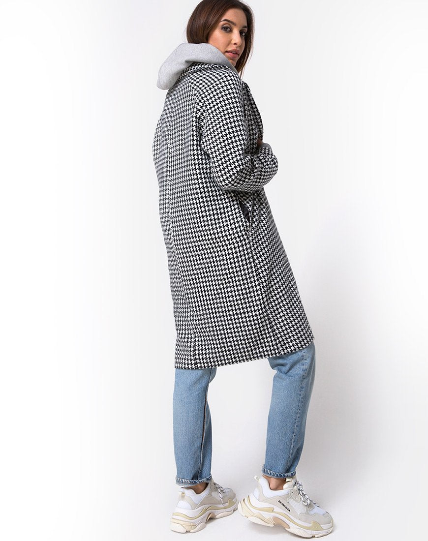Image du manteau Ernest à carreaux pied-de-poule noir et blanc
