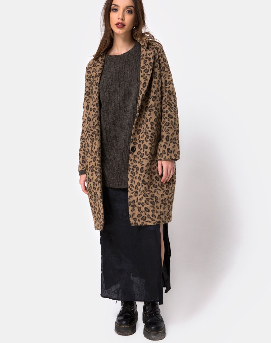 Image de Ernest Boyfriend Coat Leopard Print Grey