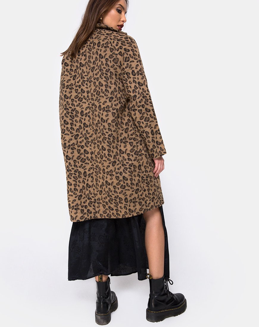 Image de Ernest Boyfriend Coat Leopard Print Grey