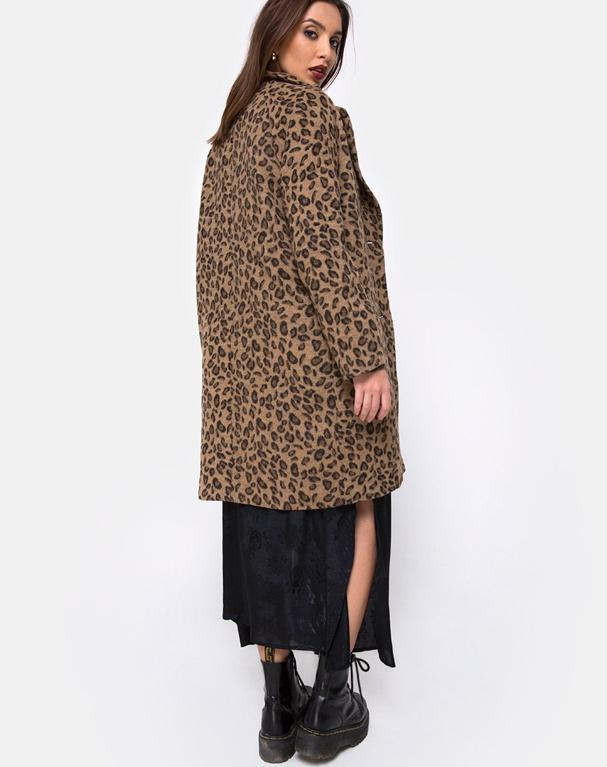 Image de Ernest Boyfriend Coat Leopard Print Grey