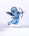 Cupidon blanc brodé