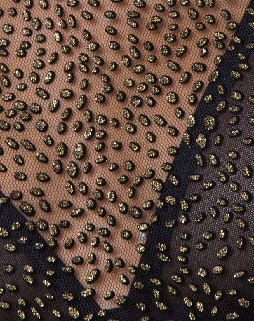 Image de Ether Longsleeve Top in Glitter Net Animal Black