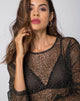 Image de Ether Longsleeve Top in Glitter Net Animal Black