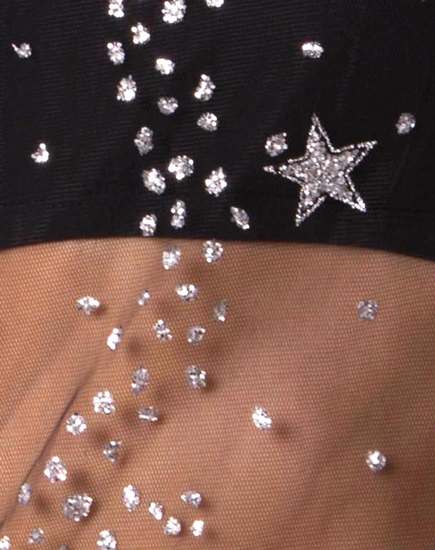 Image de Ether Longsleeve Top in Silver Star on Glitter Net