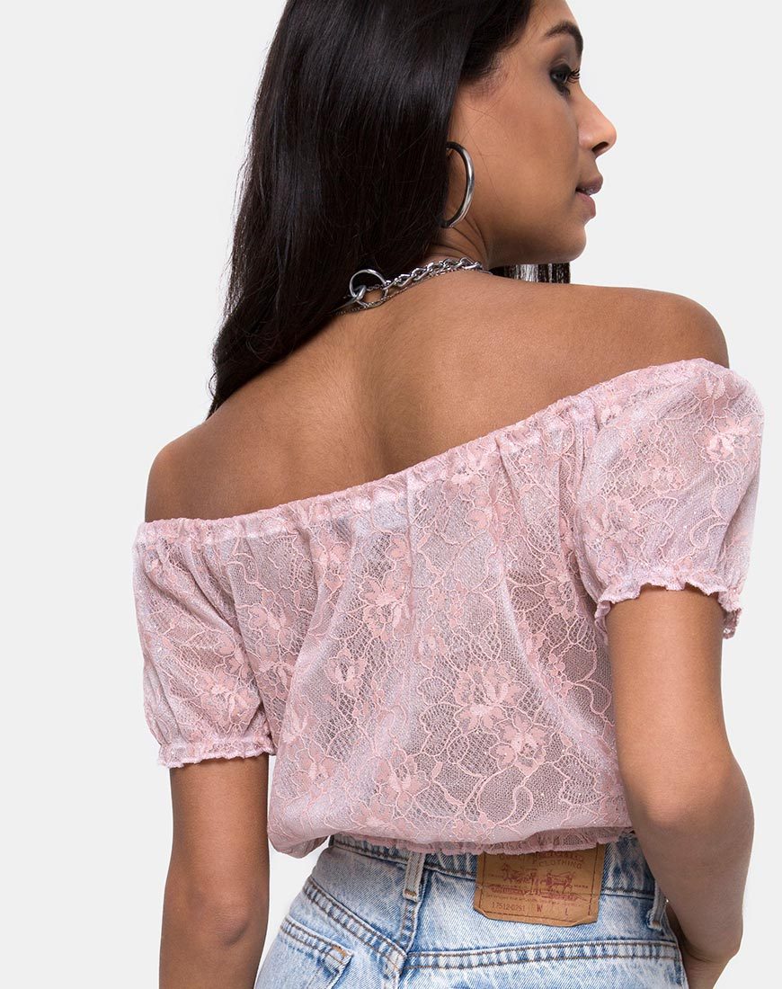 Image de Eva Crop Top in Lace Rose