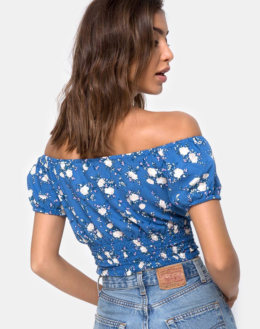 Image de Evane Crop Top in Soheila Floral Blue