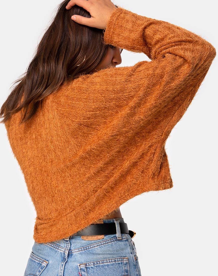 Evie Cropped Sweatshirt en tricot rouille