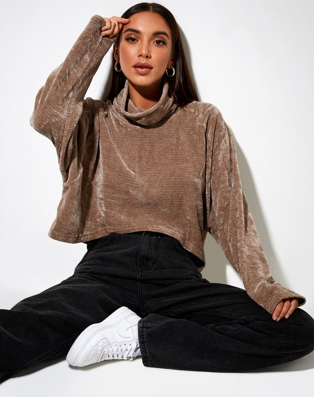 Pull Evie en chenille marron