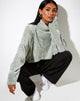 Image de l'Evie Cropped Jumper in Chenille Sage