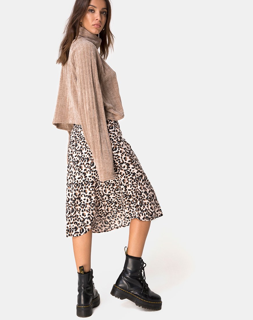 Image de Evie Cropped Sweatshirt in Chenille Tan
