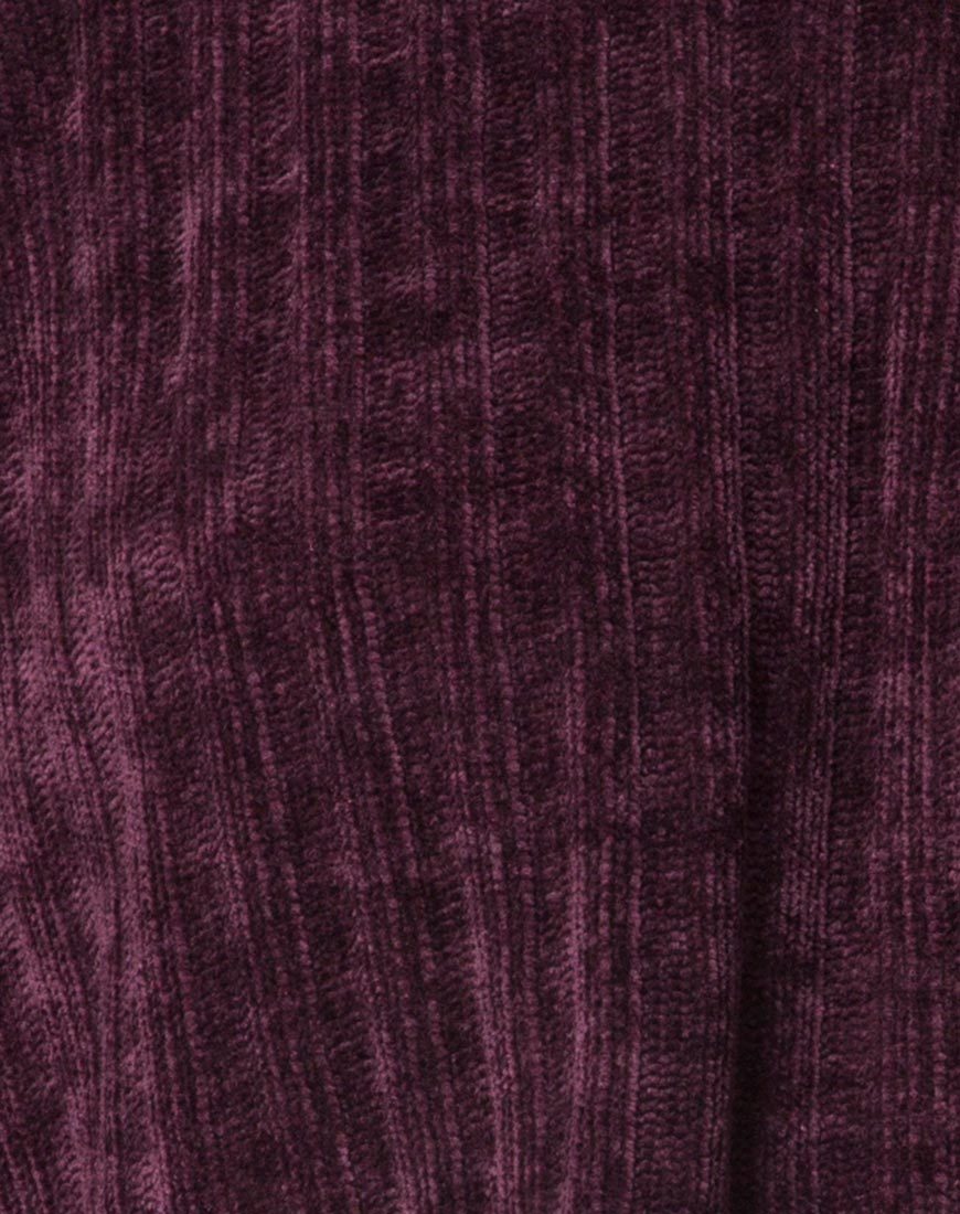 Image of Evie Cropped Sweatshirt in Chenille Plum
