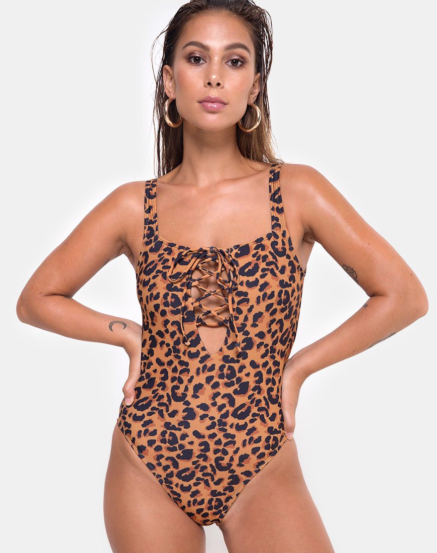 Image de Evita Swimsuit in Burn Out Leopard