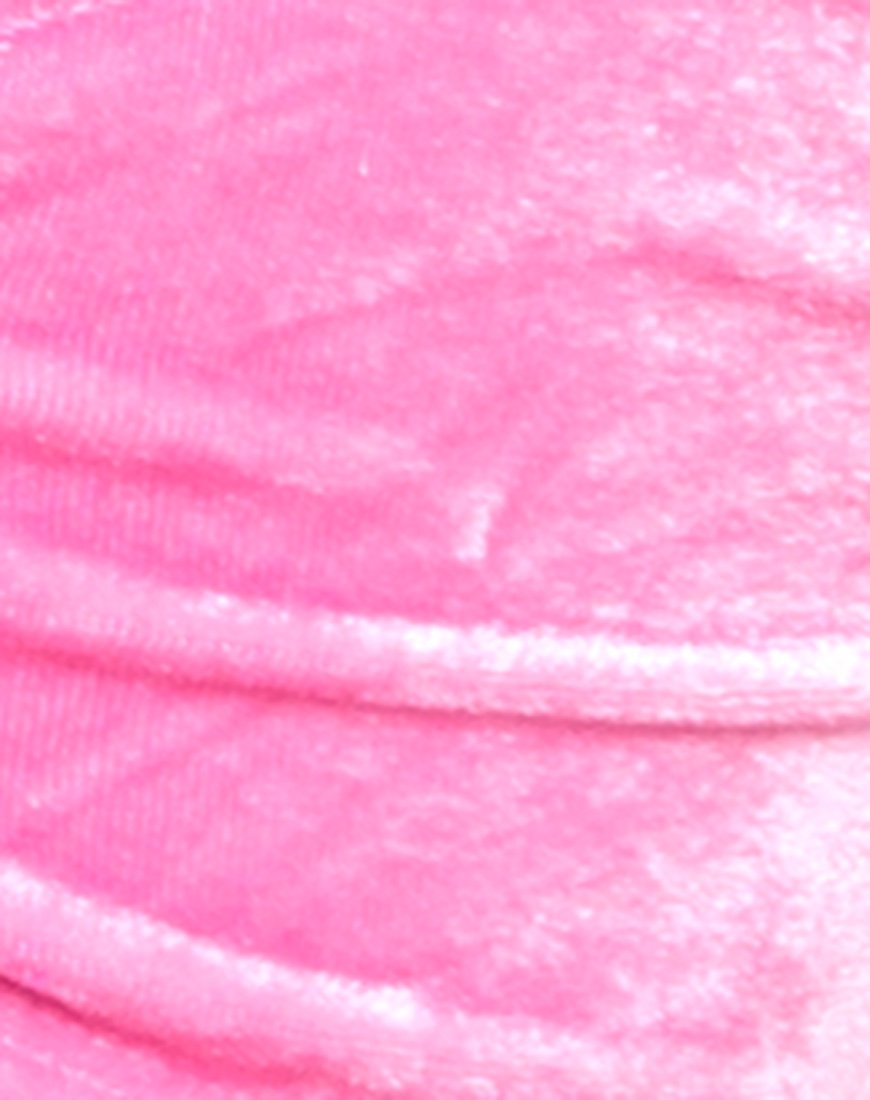 Image de Fadel Bas de bikini en velours rose bonbon