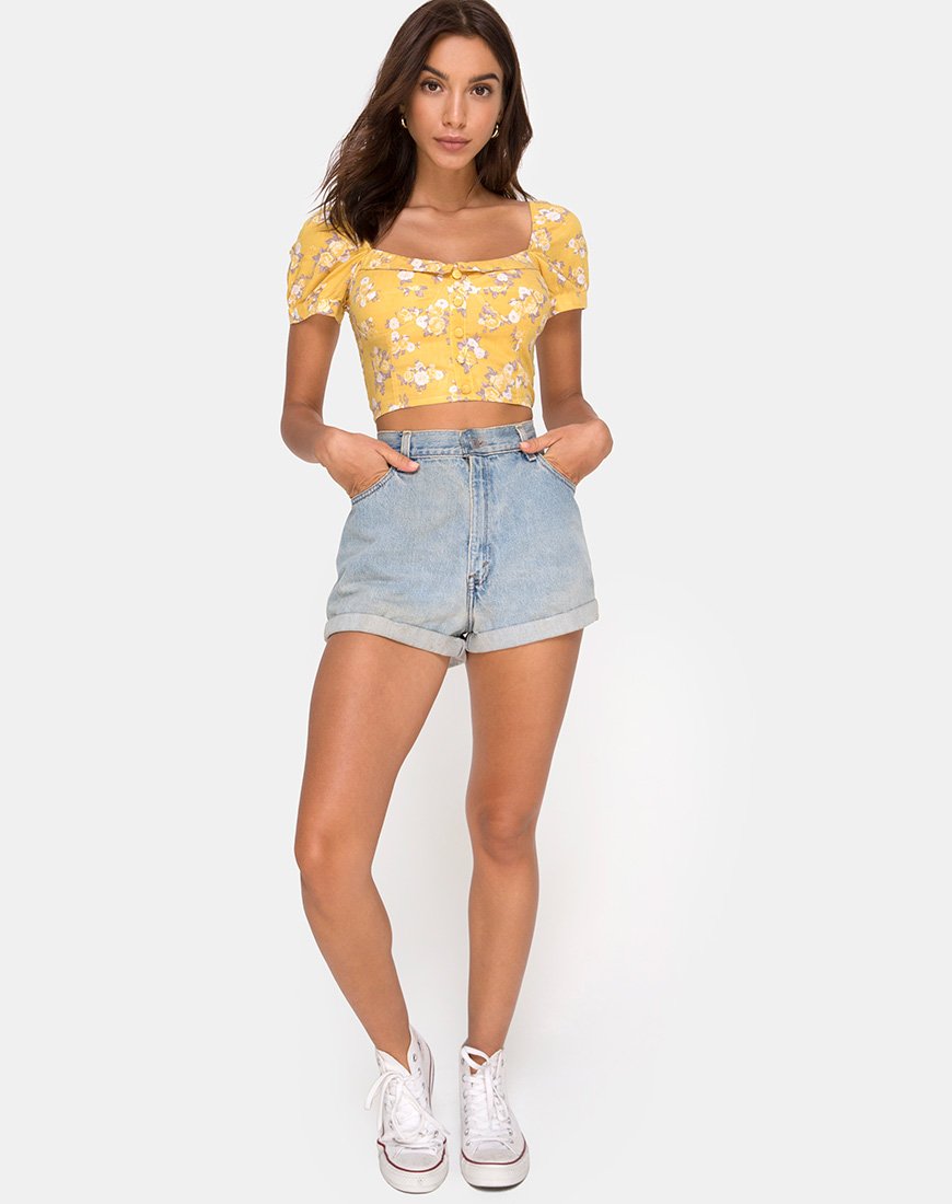 Image de Fahrani Top in Rose Bunch Yellow