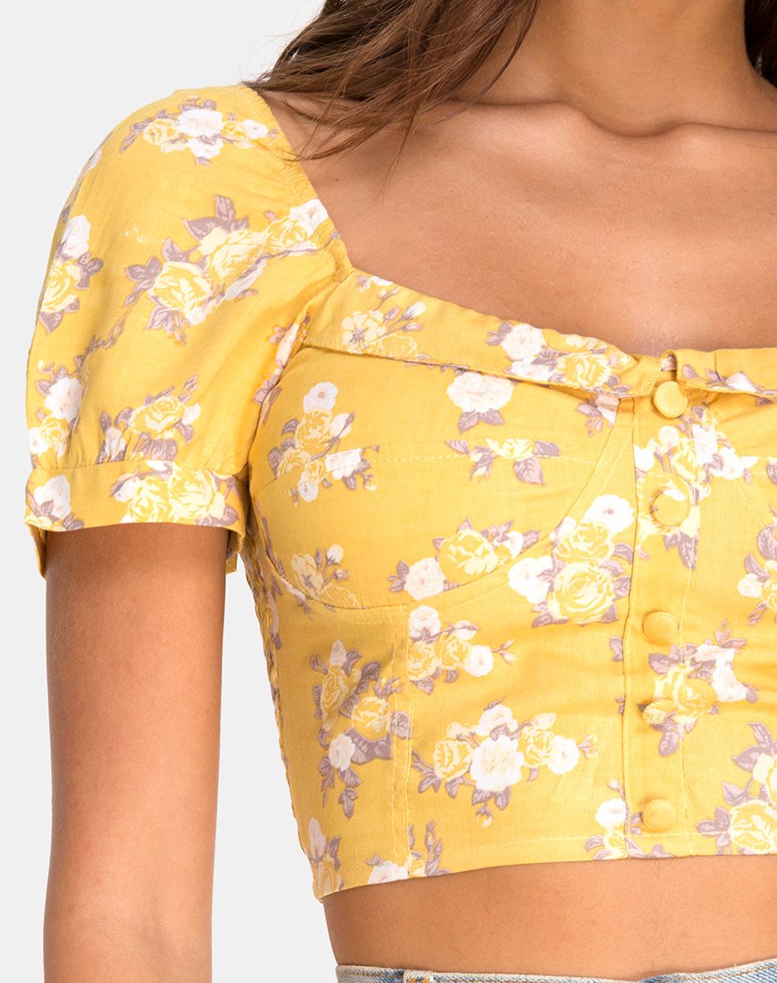 Image de Fahrani Top in Rose Bunch Yellow