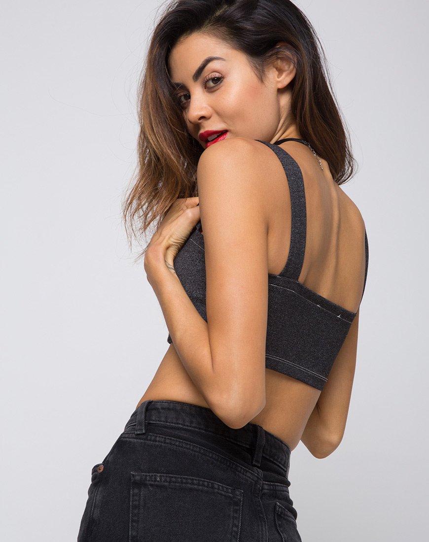 Image de Fallon Crop Top in Denim Black