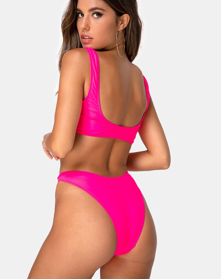 Top de bikini Farida, rose vif