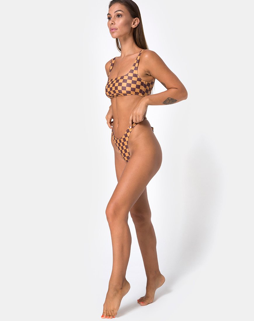 Image de Farida Bikini Top in Mocha Checker