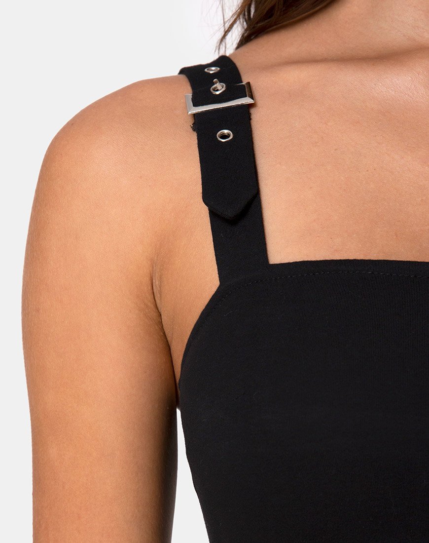Image of Farlie Bodycon Buckle Dress in Black