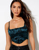 Image de Elicia Crop Top in Rose Flock Forest Green