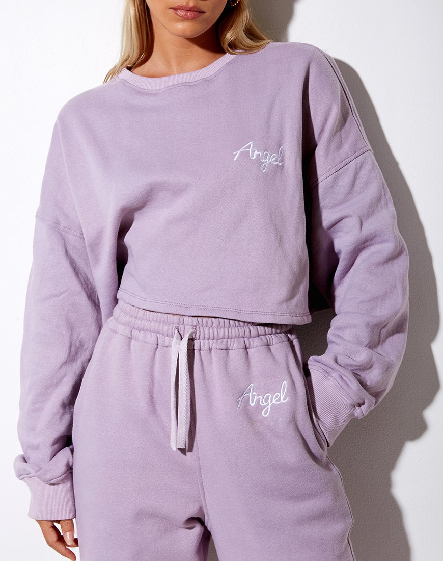 Image de Fawly Crop Top in Violet Angel Embro in White