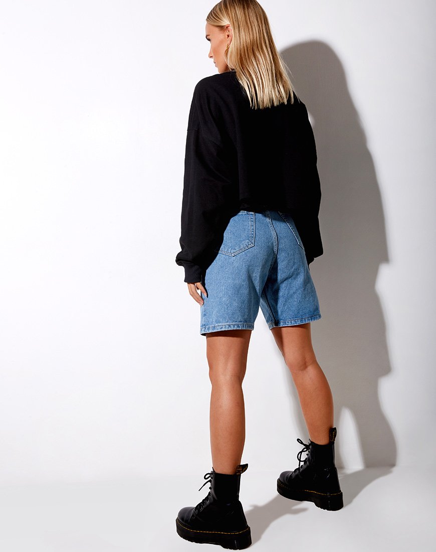 Image de Fawly Crop Top in Black Angel Embro in Neon Green