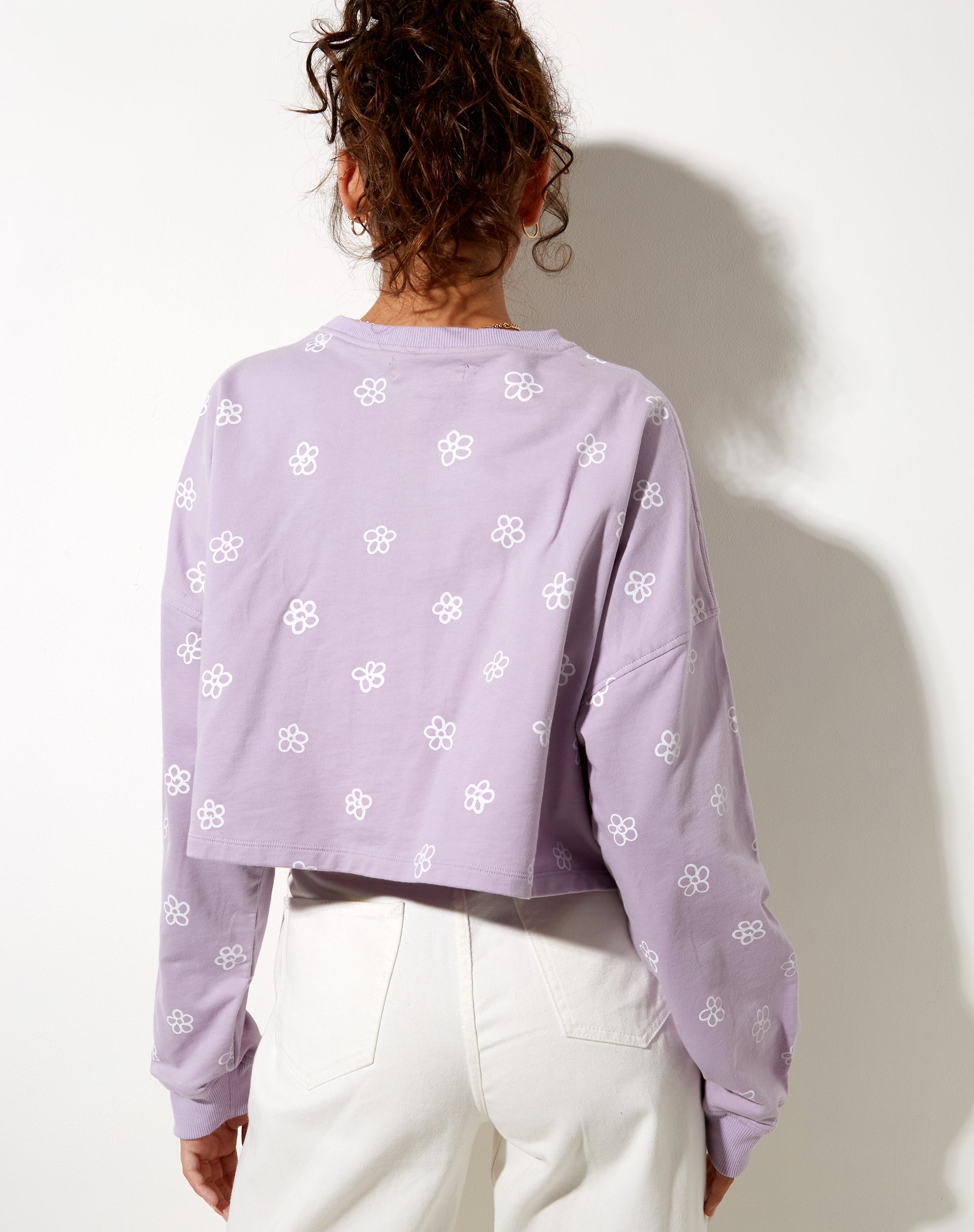 Image de Fawly Crop Top in Small Graffiti Flower Lilac