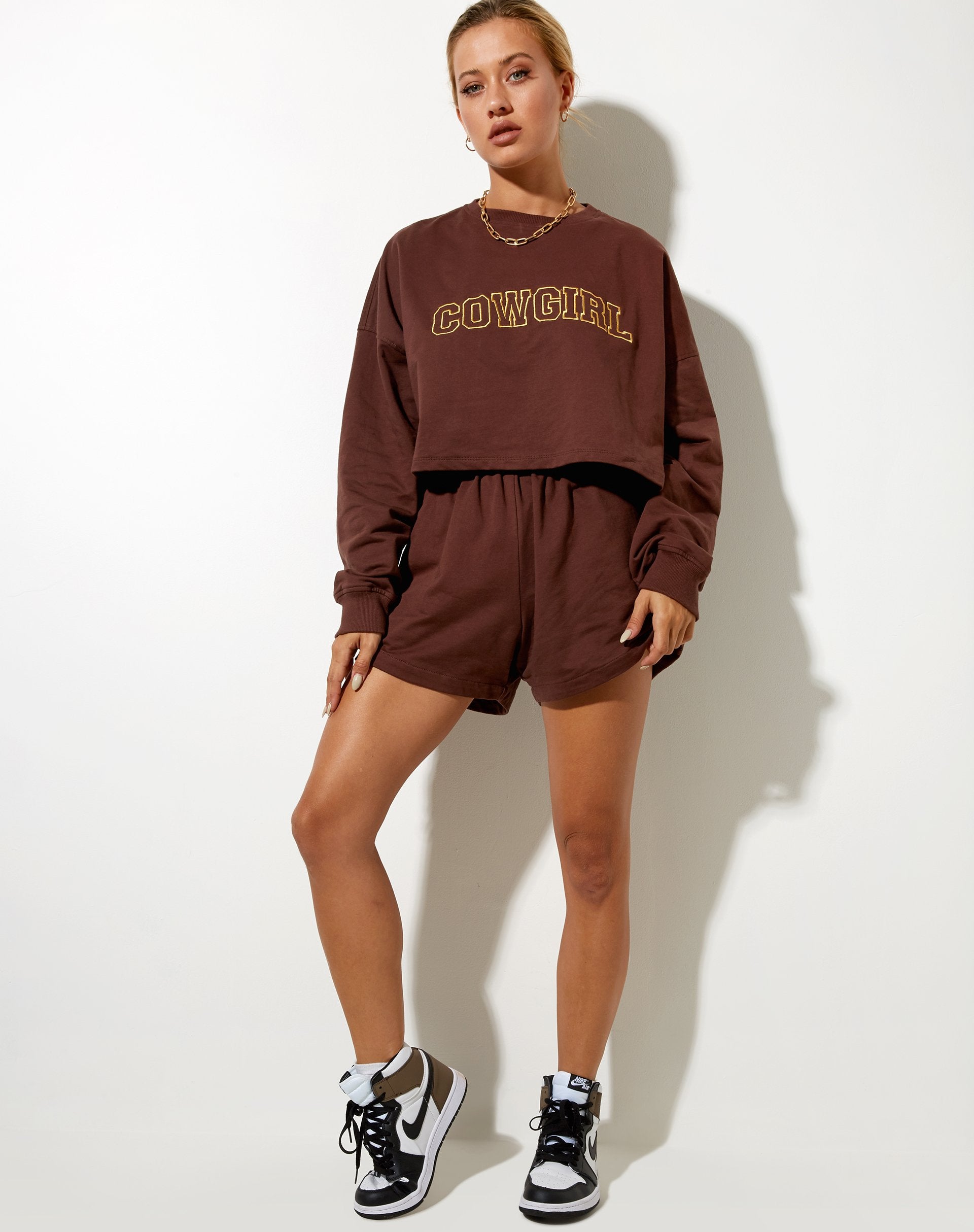 Image de Fawly Crop Top in Deep Mahogany Cowgirl Embro