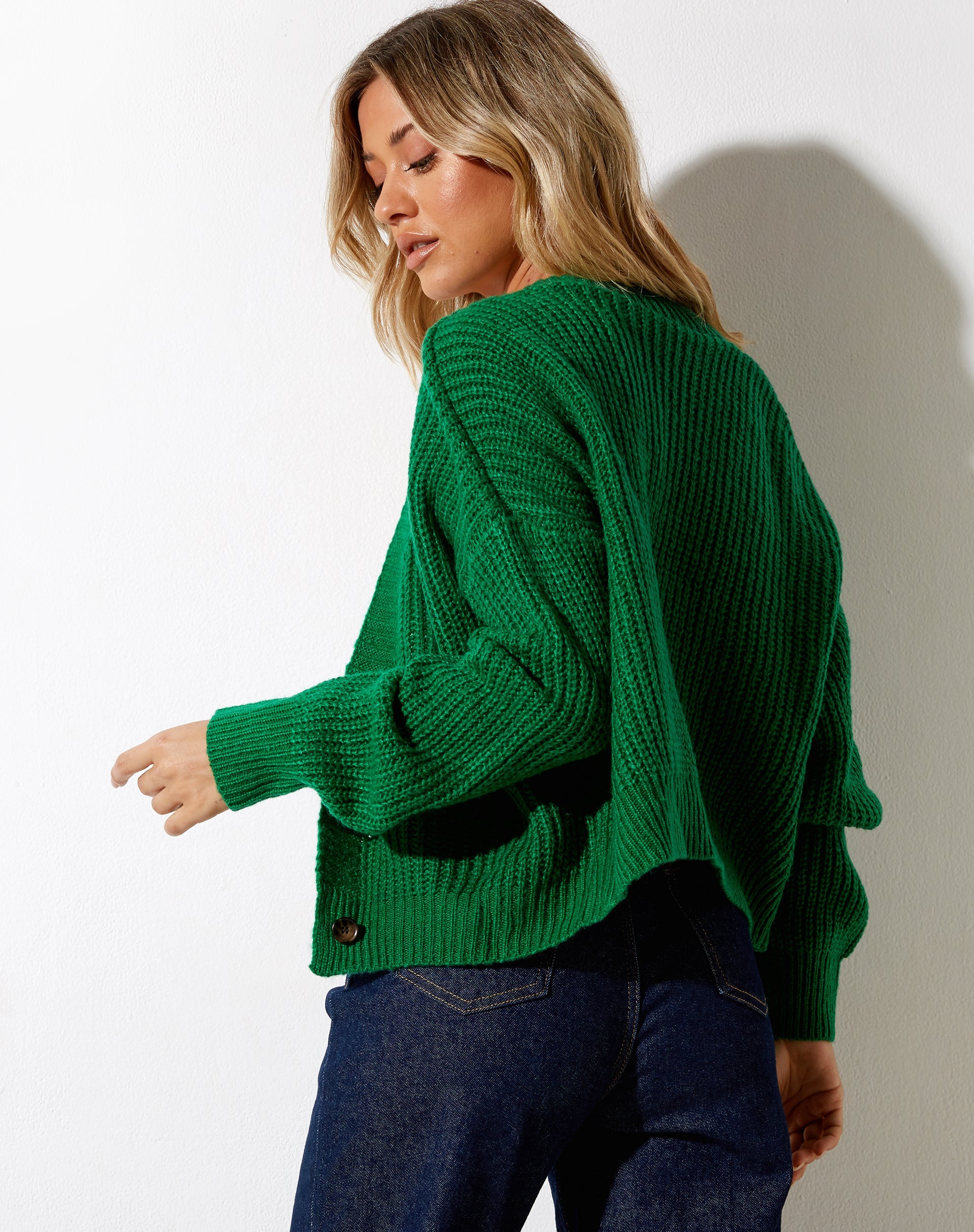 Image de Faya Cardi en tricot vert