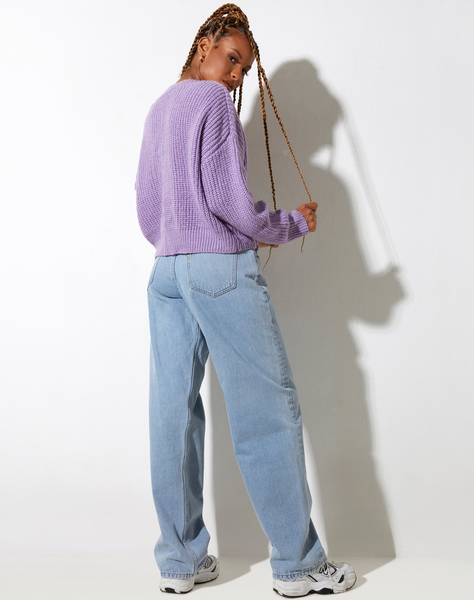 Image de Faya Cardigan en tricot violet